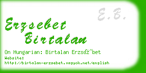 erzsebet birtalan business card